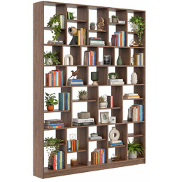 Edinos Premium Orzechowy regał wysoki typu biblioteczka W9-D21