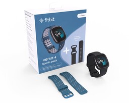 FITBIT, Smartwatch Versa 4, Zestaw prezentowy z paskiem,