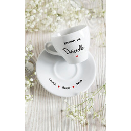 Pakamera Filiżanka dla dziadka, z imionami wnuków