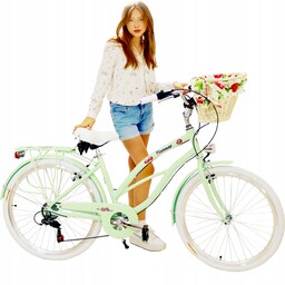 Piękny Aluminiowy Lekki Miętowy Rower Damski 26 Beach