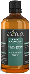 Olej z Awokado zimnotłoczony, nierafinowany, Esent, 100ml