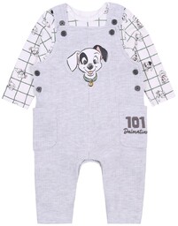 Szare Ogrodniczki Niemowlęce + Body 101 Dalmatyńczyków Disney
