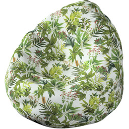 Worek do siedzenia, zielono-czerwona roślinność na białym tle,