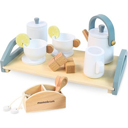 Mamabrum Drewniany Zestaw do Herbaty dla Dzieci 3+,