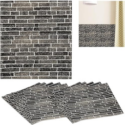 Relaxdays Panele ścienne, zestaw 10 sztuk, samoprzylepne, możliwość