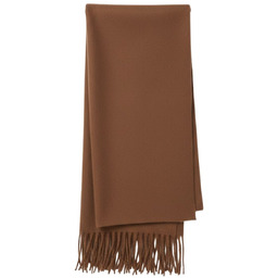 Szalik damski Ma.Al.Bi kaszmirowy brązowy z frędzlami