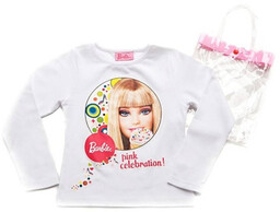 BARBIE T-SHIRT Z DŁUGIM RĘKAWEM DZIEWCZYNKA BIANCO