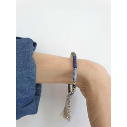 Pakamera Bransoletka patyczki z opalem dendrytowym, lapis lazuli,