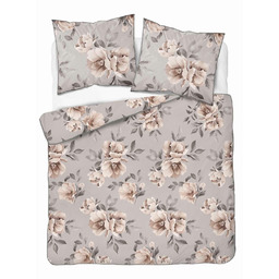 Detexpol Pościel z perkalu 160x200 taupe w duże