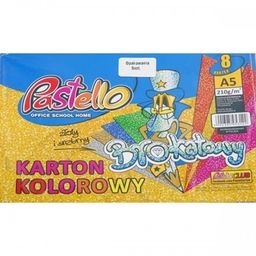 Papier kolorowy z brokatem A5 8 kolorów 210g