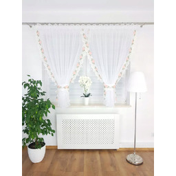 Firana Woal Firanki Z Gipiurą Krótkie Do Salonu