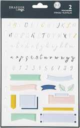 DRAEGER PARIS 1886 Alfabet szablony Bullet Journal, plastik,