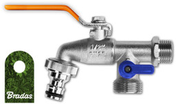 Kran kulowy 1/2" 2x GZ 3/4" z nyplem
