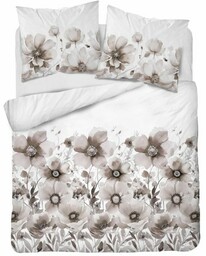 Pościel satynowa 220x200 Home Satin 81 biała beżowa