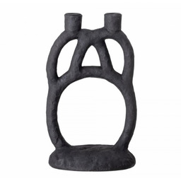 Bloomingville RAMINA Rzeźbiarski Świecznik Dekoracyjny - Podwójny /