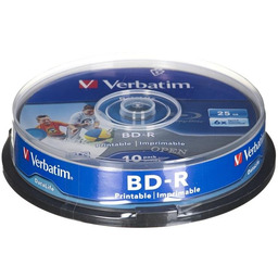 Płyty BD-R VERBATIM Datalife Printable, 25 GB, 6x,