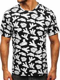 Czarny T-shirt męski z nadrukiem Denley 14912