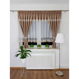 Firana Zestaw Okienny Z Zasłonami Firanka Gotowa