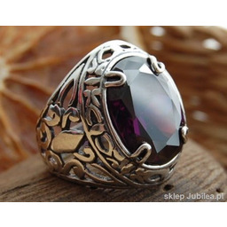 LEON - srebrny sygnet z ametystem