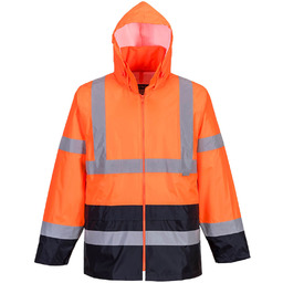 PORTWEST H443 KLASYCZNA KURTKA PRZECIWDESZCZOWA OSTRZEGAWCZA ; POMARAŃCZOWY/GRANATOWY