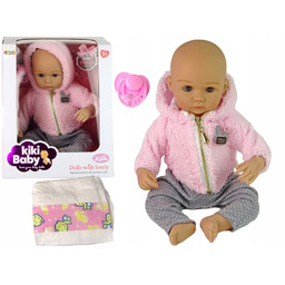 Lalka Bobas w ubranku Ciepła Bluza Smoczek Pieluszka