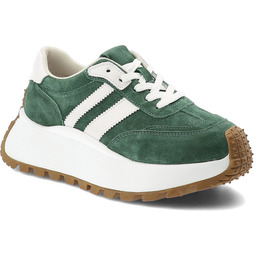 S.Barski Sneakersy damskie, cholewka skóra naturalna zamszowa wiązanie