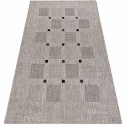 DYWAN SZNURKOWY SIZAL FLOORLUX 20079 kwadraty srebrny /