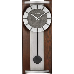 Bulova Newton wahadłowy zegar ścienny, espresso