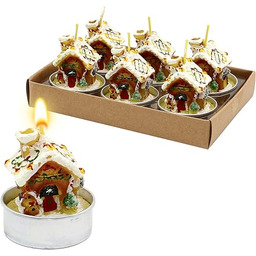 Dekohelden24 6-częściowy zestaw świeczek typu tealight domek