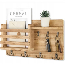 Wieszak Na Klucze Dikom do przedpokoju Drewniany