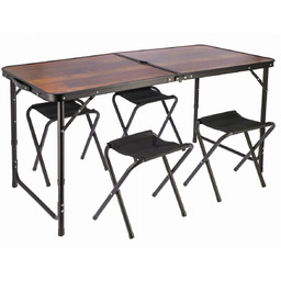 Edinos Brązowy składany w walizkę zestaw mebli turystycznych