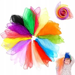 36 Szt Chustki Sensoryczne do Tańca Zabaw Gimnastyki