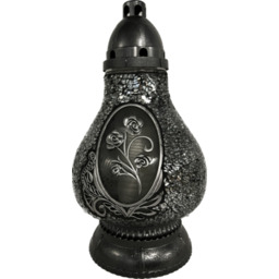 Znicz witraż ROSE5 36 cm srebrny Ilumini