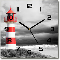 Zegar szklany kwadratowy Latarnia morska