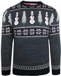 Sweter Świąteczny w Norweski Wzór - Granatowy SWBRSAW22EBANZERnavy