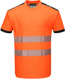 T181 - T-Shirt ostrzegawczy PW3 - pomarańczowy-czarny 5XL