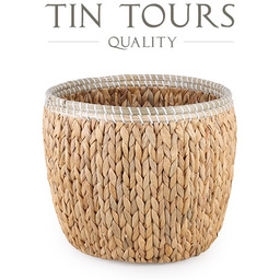 OKRĄGŁY KOSZ Z HIACYNTU WODNEGO 34x34x28 cm