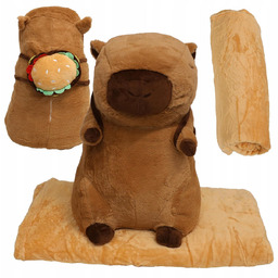 Kapibara 40cm maskotka kocyk poduszka koc pluszowy komplet