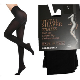 Rajstopy kaszmirowe Total Shaper Calzedonia modelujące czarne push
