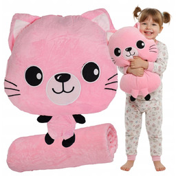 Kot Kotek maskotka kocyk poduszka koc pluszowy komplet