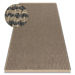Dywan JUTE 3650 czarny / beż linie -