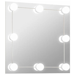 Elior Srebrne lustro wiszące LED 50x50 cm R7-D01