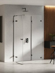 Czarna kabina przyścienna z bocznym wejściem 90x90 EXK-6280