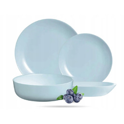 Talerze Serwis Komplet Obiadowy 19el 6os Niebieskie Diwali