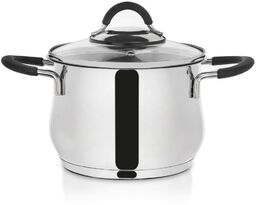Garnek stalowy ze szklaną pokrywką DALIE 16 cm,