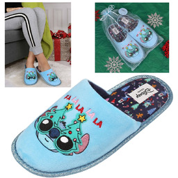 DISNEY Stitch Kapcie/papcie świąteczne, damskie kapcie+ woreczek ozdobny