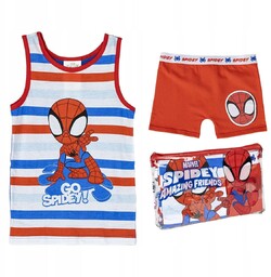 Piżama Spiderman Podkoszulek Bokserki Komplet Letni Kosmetyczka Spidey