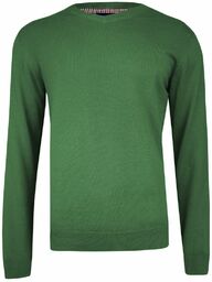 Sweter w Serek, Zielony (V-neck) Klasyczny, Męski, Elegancki