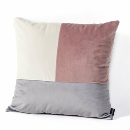 Poduszka Patchwork kwadratowa pink grey white, 42 x