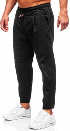 Czarne spodnie materiałowe chinosy męskie Denley 6237